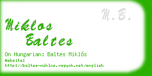 miklos baltes business card